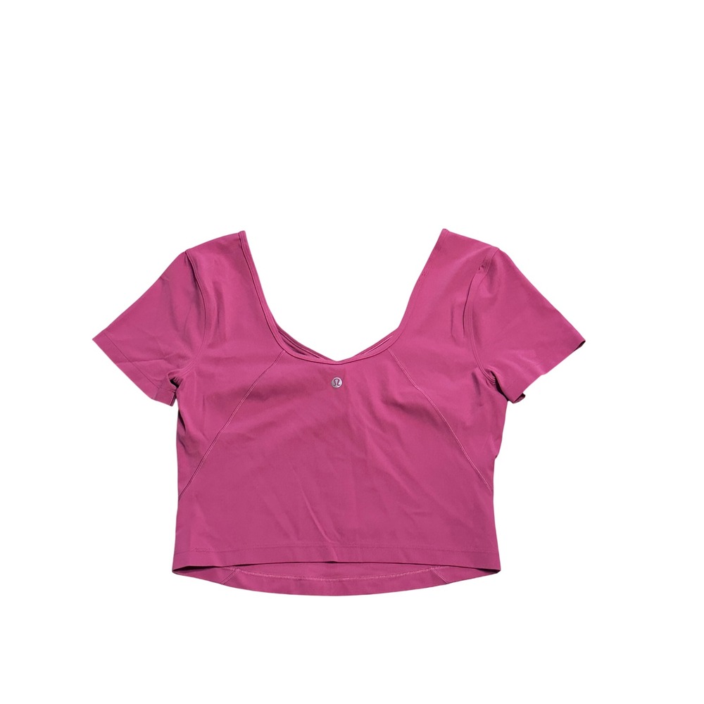 Lululemon Align T-Shirt Pink Cropped Yoga Top Size‎ 8